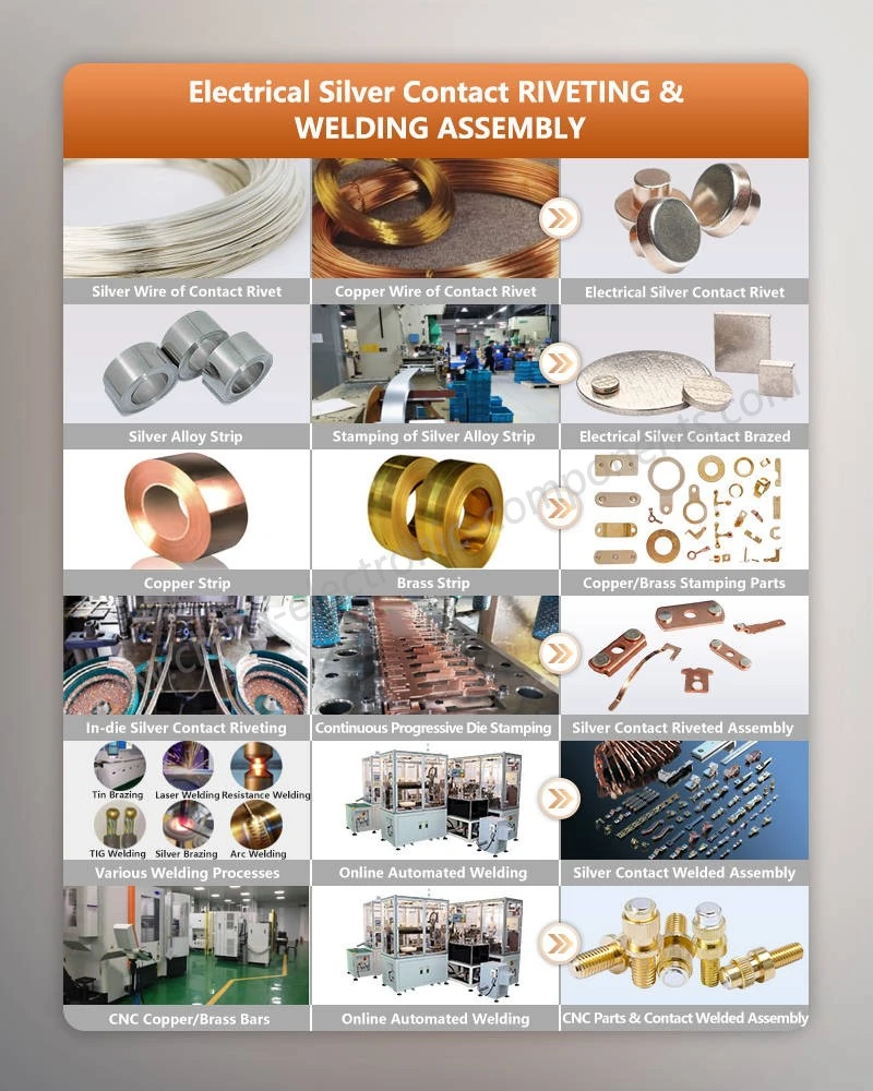Electrical Contact Rivets with Brass Stamping RIVETING & WELDING ASSEMBLY Electrical Contact Rivets with Brass Stamping RIVETING & WELDING ASSEMBLY