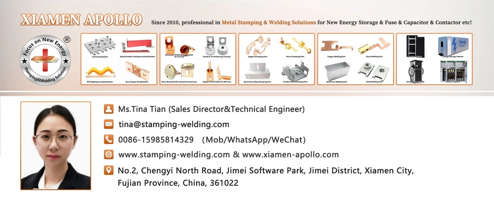Ms Tina from Xiamen Apollo
