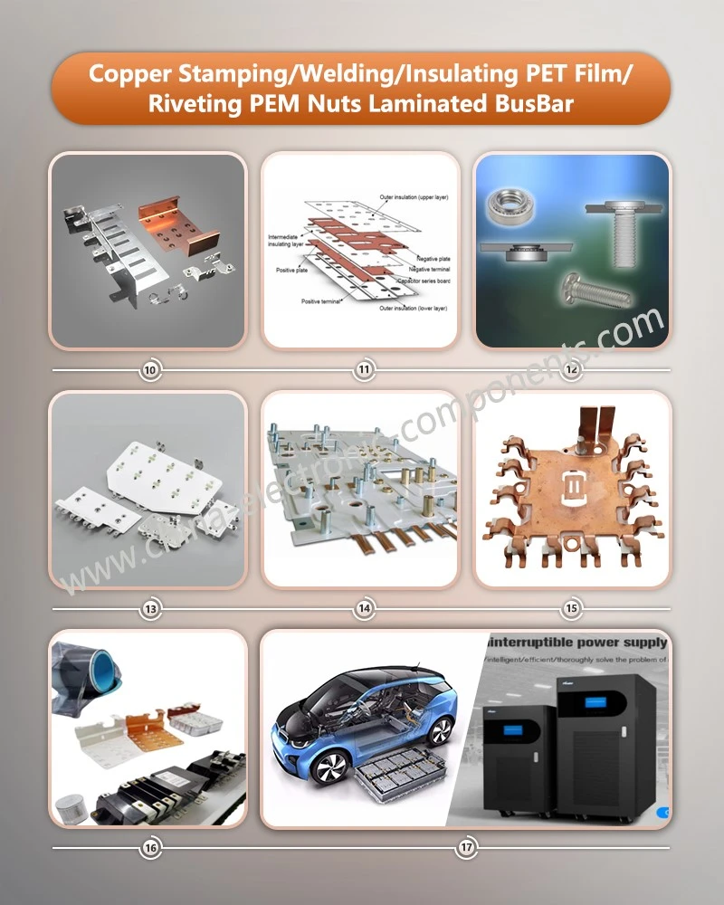 Laminated Busbars with Integrated Capacitors Insulating PET Film Riveting PEM Nuts Laminated BusBar Laminated Busbars with Integrated Capacitors Insulating PET Film Riveting PEM Nuts Laminated BusBar