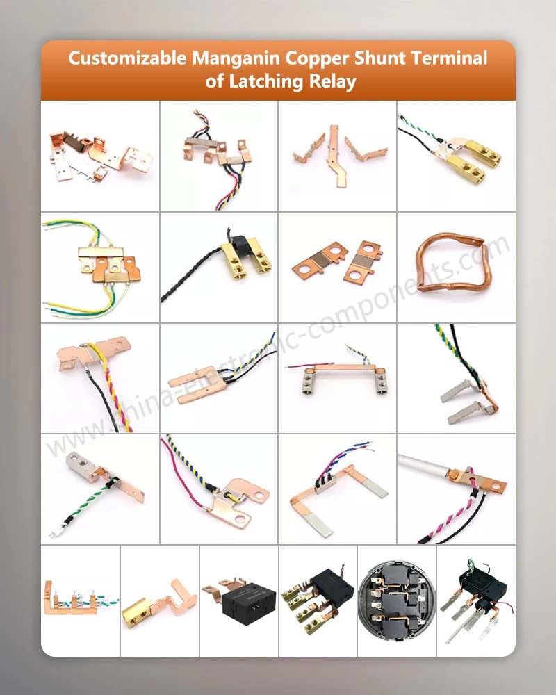 Customizable Copper Manganin Shunt Terminal of Latching Relay Customizable Copper Manganin Shunt Terminal of Latching Relay